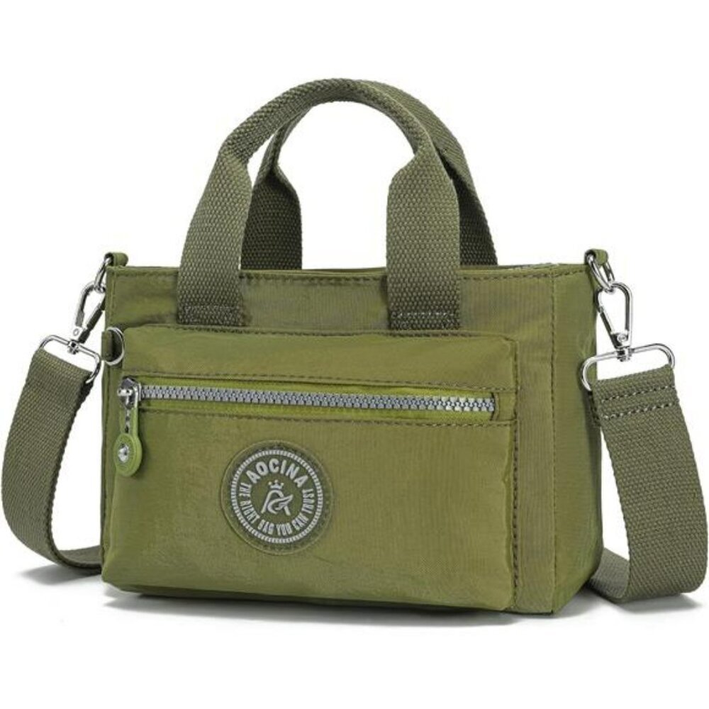 Small Nylon Crossbody Tote Bag with Pockets Travel Purse for Women Shoulder